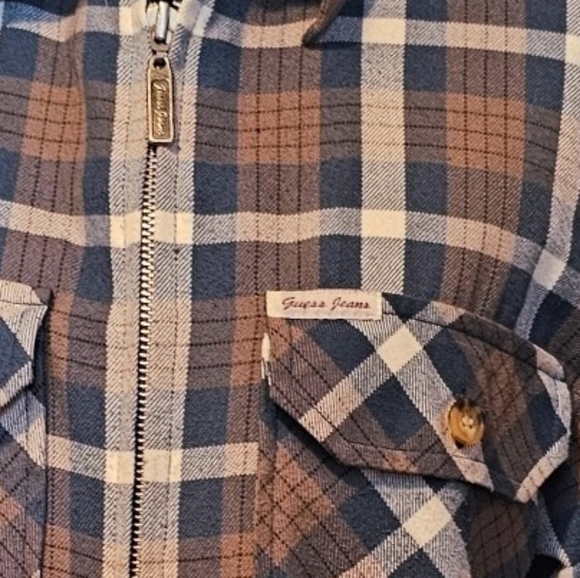 Guess Jeans Men's Vintage Plaid Zip Front Jacket Size Small - Picture 5 of 5